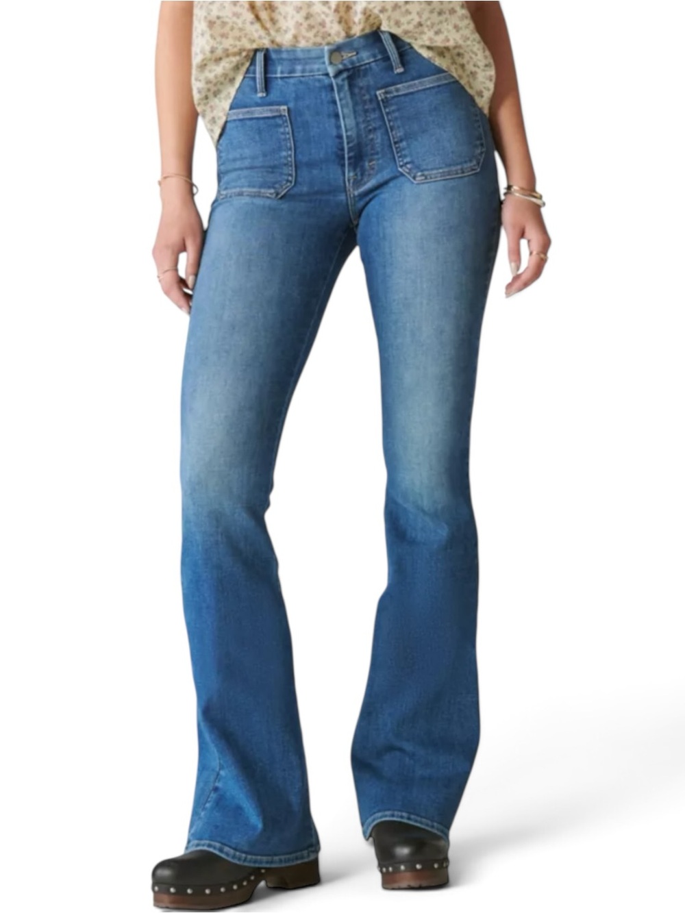Lucky Brand Light Wash HIGH RISE Pocket STEVIE FLARE Jeans Size 6/28